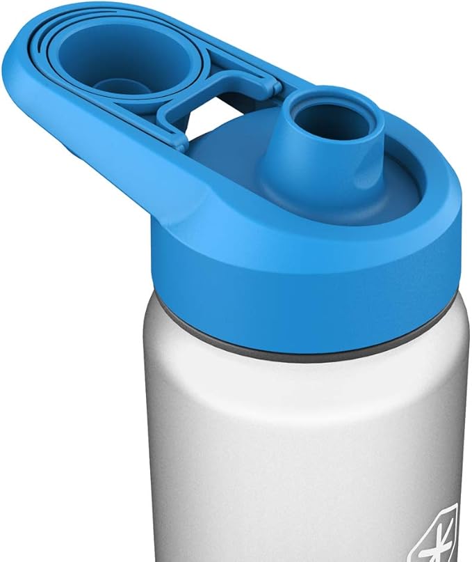 ICEWATER 3-in-1 Smart Water Bottle, Glows to Remind You to Keep Hydrated, Bluetooth Speaker & Dancing Lights, Plastic Water Bottle With Chug Lid, Great Birthday Gift (20 oz, Blue)