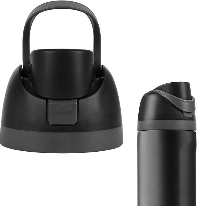 Replacement Cap for Owala Freesip Bottle, Replacement Accessories for Owala Free Sip, One Button Water Bottle Top Lid Compatible with Owala Cup 16oz 24oz 32oz 40oz, BPA-Free, No Water Leakage, Black