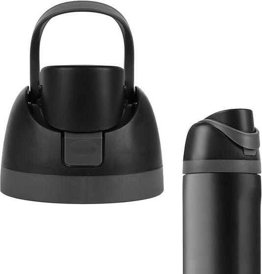 Replacement Cap for Owala Freesip Bottle, Replacement Accessories for Owala Free Sip, One Button Water Bottle Top Lid Compatible with Owala Cup 16oz 24oz 32oz 40oz, BPA-Free, No Water Leakage, Black