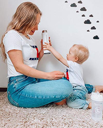 Twistshake Stainless Steel Water Bottle - Insulated Thermos for Hot & Cold Drinks - Premium 420ml/14oz Metal Water Bottle - Pastel Blue