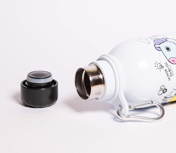 Official Kawaii Water Bottle 500ml Merchandise / 17OZ, Stainless Steel, Vacuum Insulated Water Bottle, Double Wall Reusable Water Bottle With Carabiner, BPA Free - Kawaii Stuff