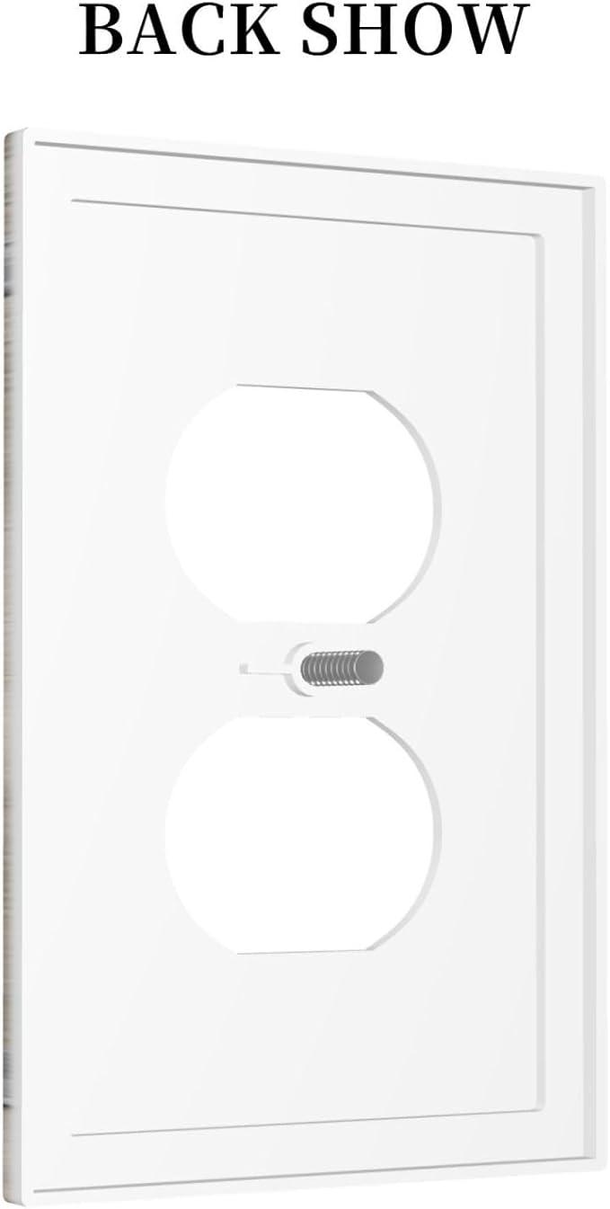 Rustic Western Wood Barn Door Horseshoe Iron Star Single Duplex Wall Plate Covers Light Switch Cover 1 Gang Outlet Plate Decorative Switchplate Covers Electrical Faceplate for Farmhouse Bedroom