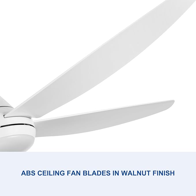 NicBex Ceiling Fan 56 Inch Modern Ceiling Fans with Integrated LED Light and Remote Control Double Finish Ceiling Fan with 5 ABS Blades for Living Room, Bedroom, White