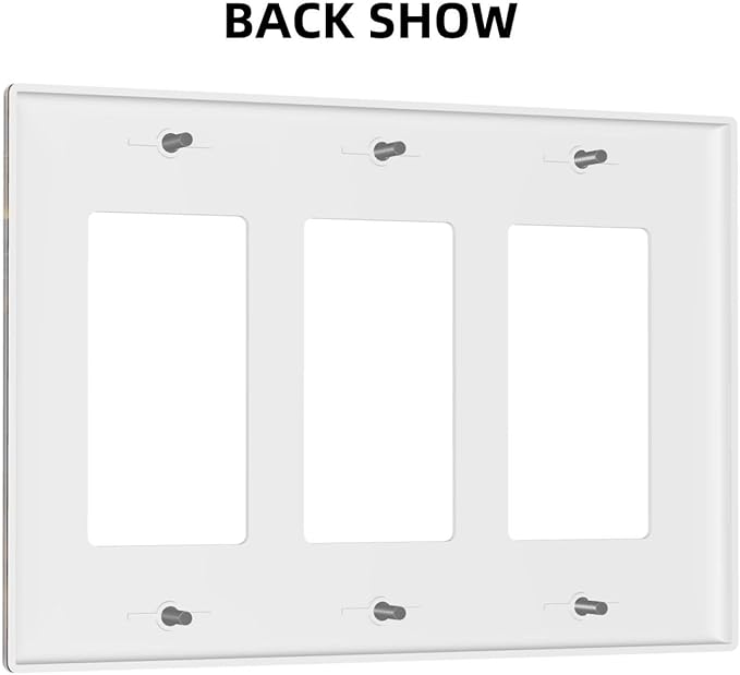 Gradient Abstract Ripple Blue Gold Marble Printed 3 Gang Rocker Light Switch Covers Triple Outlet Wall Plate Decorative Switchplate Cover Faceplate GFCI for Kitchen Bathroom Bedroom Decor