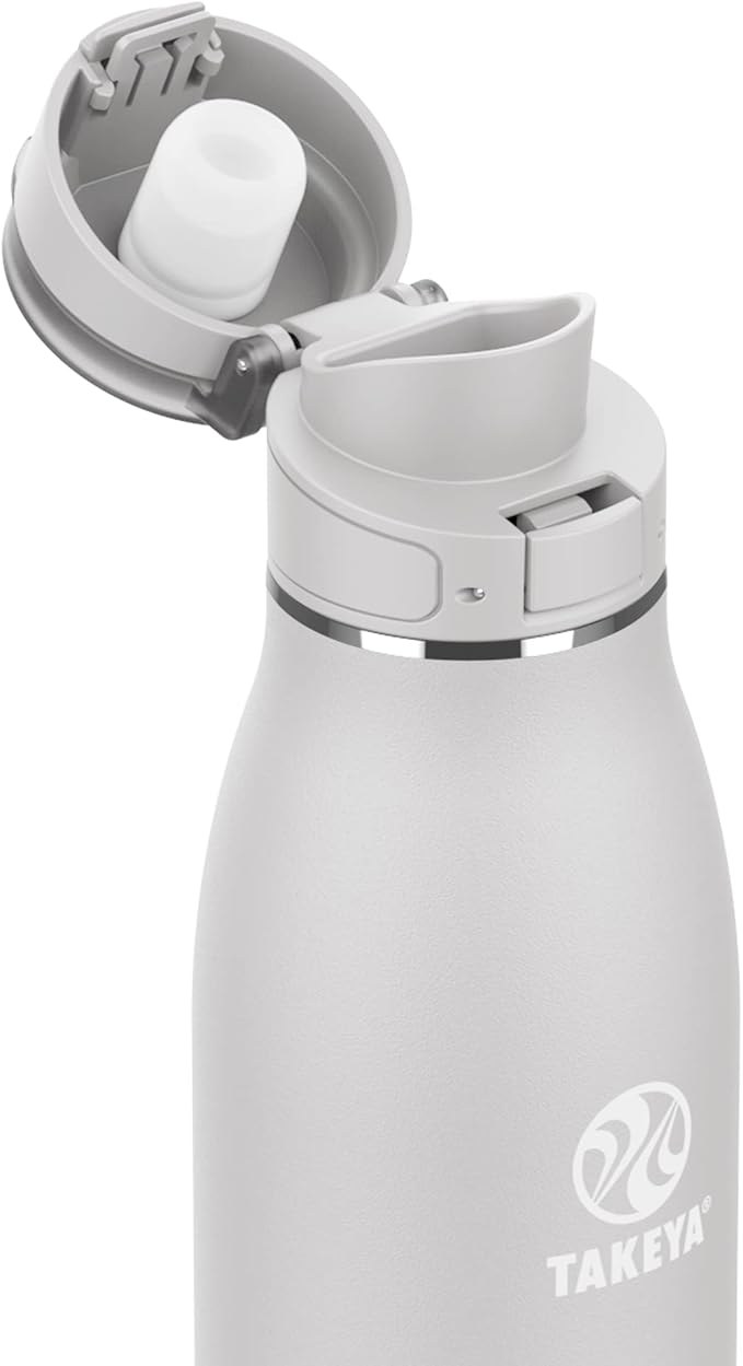 Takeya 17 oz Traveler Stainless Steel Insulated Travel Coffee Mug with Locking Leak Proof Lid, Premium Quality, BPA Free, Dodgeball Grey