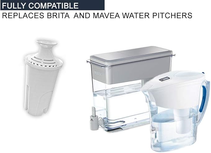 GoldTone Brand Charcoal Water Filters fits Brita and Mavea Water Pitchers. Replaces Your Brita Charcoal Water Filter and Replacement Brita Water Filter (3)