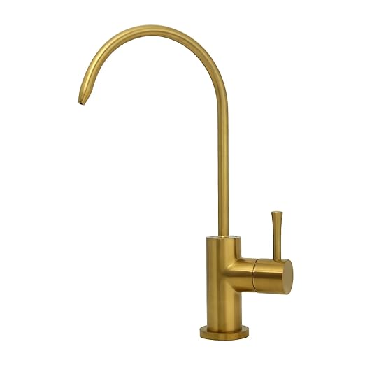 Kitchen Water Filter Faucet Fits Most Reverse Osmosis Units or Water Filtration System in Non-Air Gap, Only for Cold Water (Brass Gold)