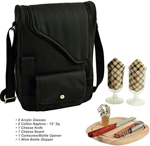 Texas University at Austin Longhorns Licensed Deluxe Wine Carrier with Wine Glasses and Accessories for Two Assembled & Quality Approved in The USA