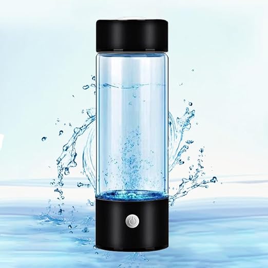 2024 Hydroi 450ml USB PEM Hydrogen Water Bottle - High-Purity Hydrogen-Rich Water in 3 Minutes, Portable Electrolytic Generator for Better Hydration, Energy, Antioxidants, Durable Borosilicate Glass