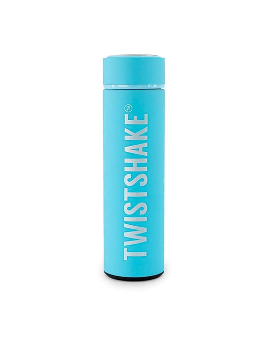 Twistshake Stainless Steel Water Bottle - Insulated Thermos for Hot & Cold Drinks - Premium 420ml/14oz Metal Water Bottle - Pastel Blue