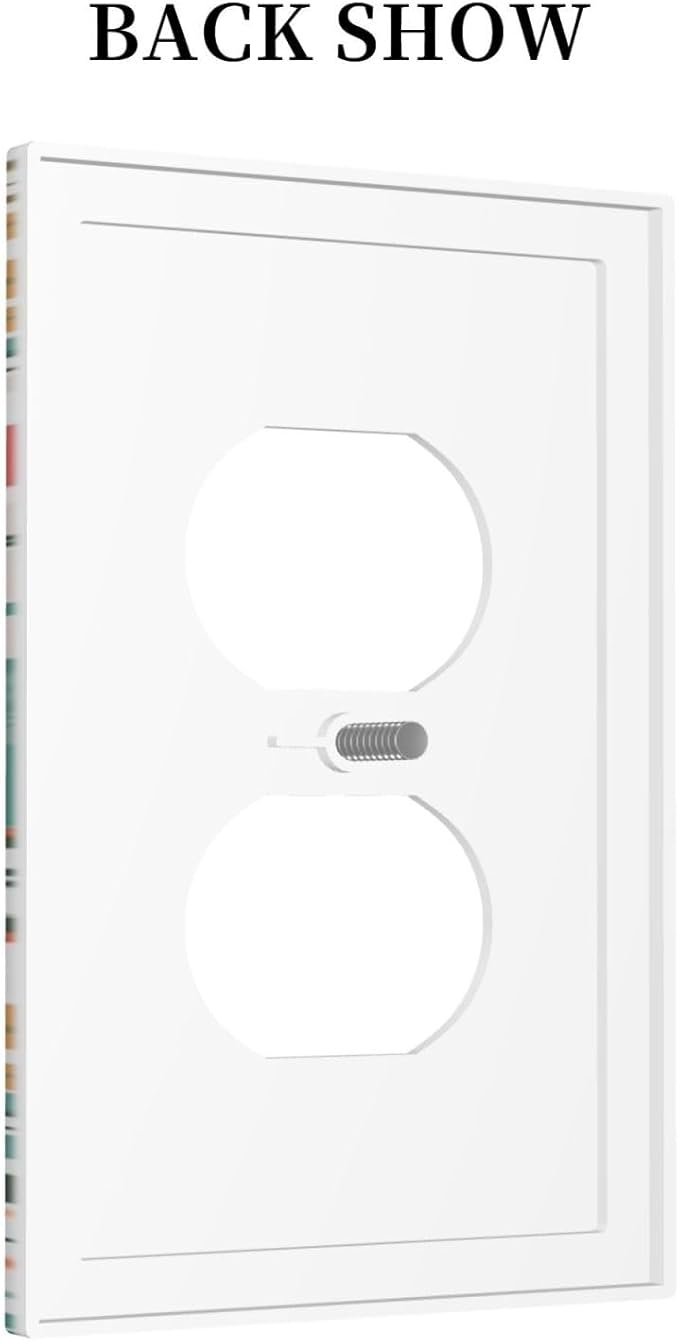 Rustic Floral Boho Colorful Flower Single Duplex Wall Plate Covers Light Switch Cover 1 Gang Outlet Plate Decorative Switchplate Covers Electrical Faceplate for Farmhouse Bathroom Bedroom Kitchen