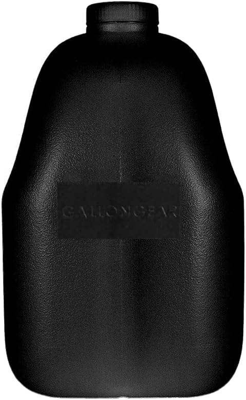 Gallon Gear 1 Gallon Large Water Bottle - BPA Free Plastic, Reusable Water Jug - Hydration Water Bottle for Men and Women - Gym, Sports, Training & Fitness (Black)