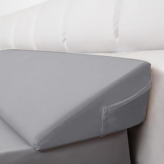WdFour Bed Wedge pillow, close off Headboard, wall and Mattress Gap. incline, slanted sweat-proof pillow for neck and back pain relief anti-snoring for comfortable sleeping.(Gray,60Wx10Dx6H)