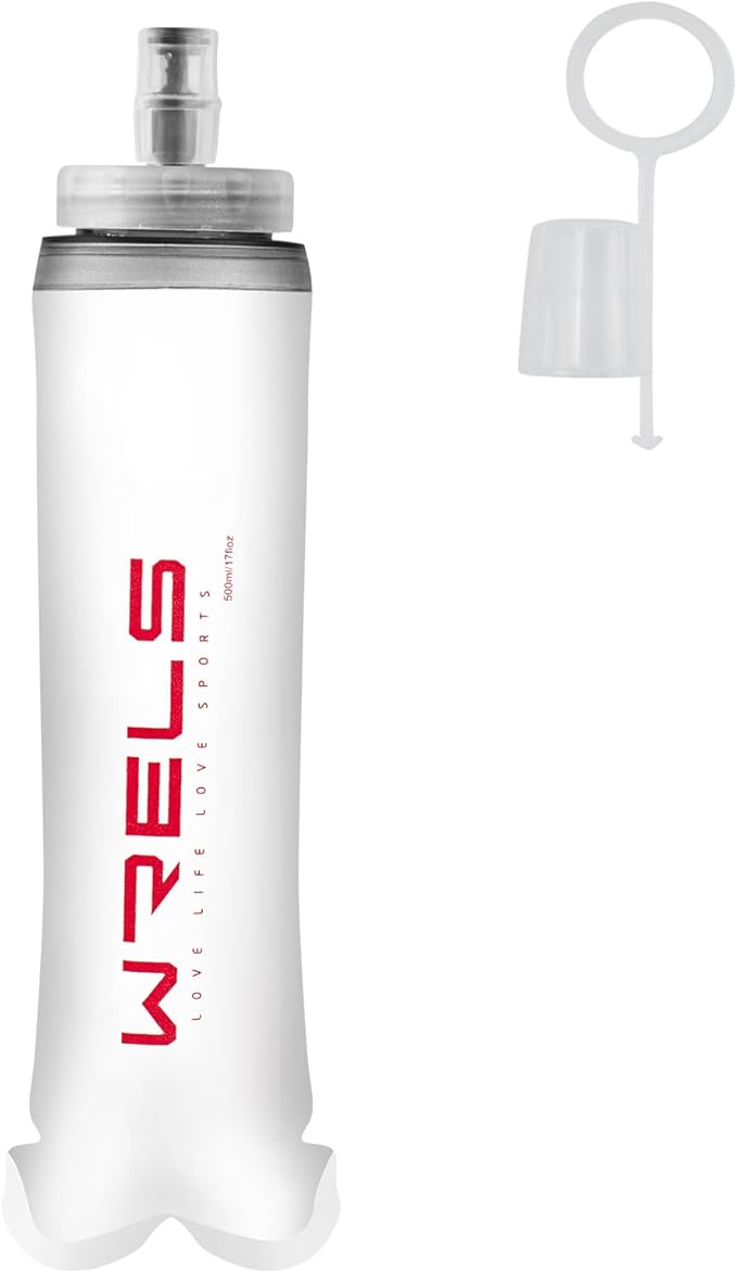 Soft Flasks Soft Running Water Flask Collapsible Soft Water Bottles Small BPA-Free for Sports Hiking Hydration Pack 500 ml/17oz，300 ml/10oz（500ml,red）