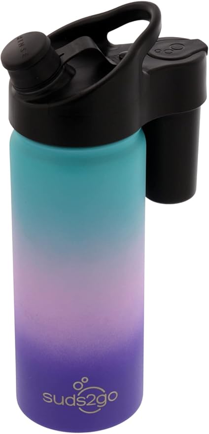 Portable Stainless Steel Water Bottle and Hand Wash System (20oz) - Double Walled and Vacuum Sealed with Leakproof Lid- Lightweight Design for Camping, Sports and Travel