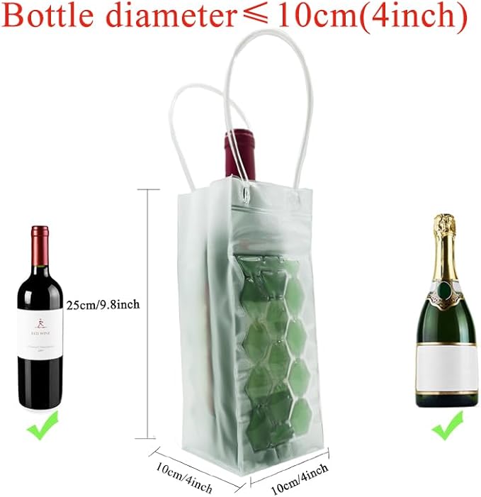 Wine Cooler Bag, Ice Bag for Wine Beer Bottle (2 Pack) Instant Cooling and Keeps Your Drink Cold Keep Cool and Chill Champagne Wine (Teal (2 Pack))