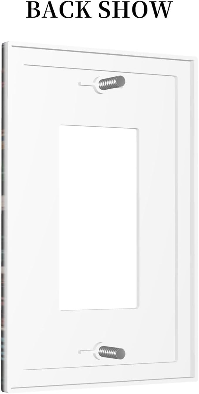 Colorful Flower Boho Floral Rustic Dark Leaves 1 Gang Rocker Light Switch Covers Single Decora Outlet Wall Plate Decorative Switchplate Faceplate GFCI for Farmhouse Country Bedroom Kitchen Decor