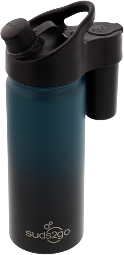 Portable Stainless Steel Water Bottle and Hand Wash System (20oz) - Double Walled and Vacuum Sealed with Leakproof Lid- Lightweight Design for Camping, Sports and Travel