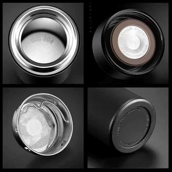 Smart Stainless Steel Water Bottle with LED Temperature Display, 16oz (480ml), Double Wall, Reusable Tumbler (Silver)