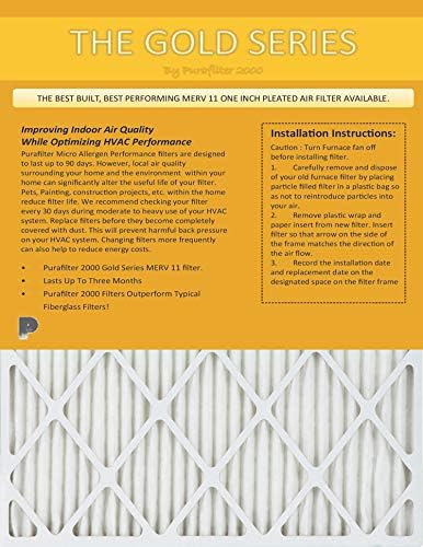 Gold 18x20x1 (Actual Size) (MERV 11) 1-Inch Filter (4 Pack)