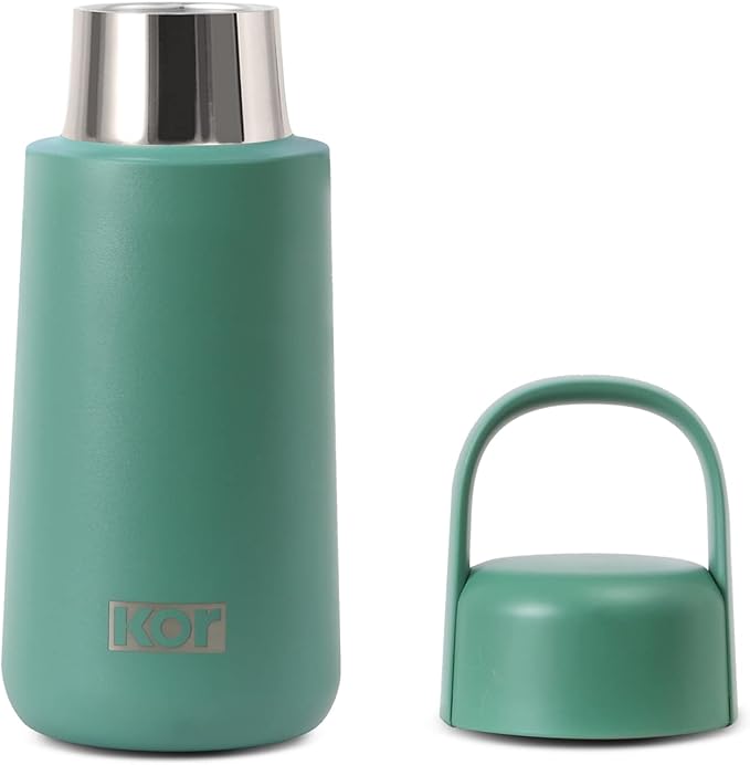 KOR Melrose 12oz Double Wall Insulated Water Bottle - Keeps Beverages Hot for 12hrs, Cold for 24hrs - Stainless Steel Design - Contoured Perfect Spout for Drinking