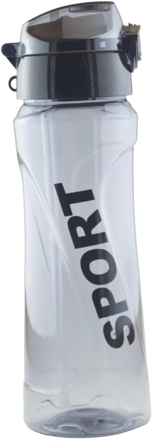 Sports water bottle with straw, easy to drink, easy to carry 22 Oz (Black)