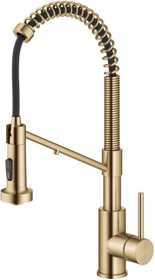 KRAUS Bolden 2-in-1 Commercial Style Pull-Down Single Handle Water Filter Kitchen Faucet for Reverse Osmosis or Water Filtration System in Brushed Brass, KFF-1610BB