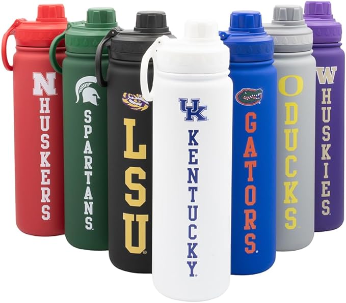 University of Kentucky Water Bottle - White Double Walled Stainless Steel 24 oz Keeps Drinks Cold or Hot