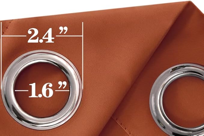 Mrs.Naturall Burnt Orange Curtains 84 Inch Length 2 Panels Set for Fall Living Room,Blackout Room Darkening Curtains 84 Inches Long