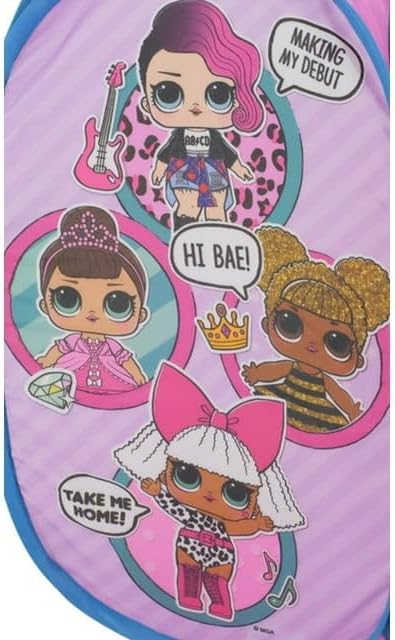 Idea Nuova LOL Surprise Pop Up Hamper, Pink with Durable Carry Handles, 21" H x 13.5" W X 13.5" L