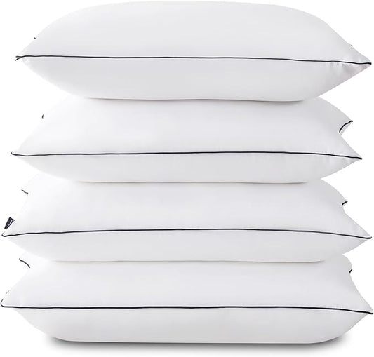 GOHOME King Size Pillows Set of 4 - Bed Pillows for Sleeping 4 Pack, Cooling Supportive Hotel Pillows with Premium Soft Down Alternative Fill for Side Stomach and Back Sleepers