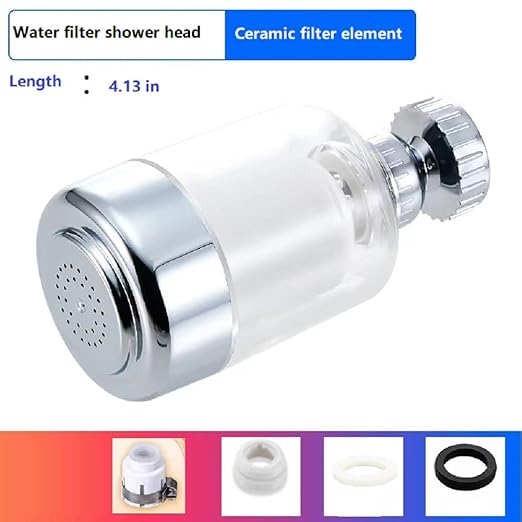 Bathroom Sink Filter Faucet Filter 360 Degree Rotating Faucet Filter Purifier Kitchen Faucet Filter removes Chlorine, Fluorine, Heavy Metals and Hard Water，Ceramic Filter Element
