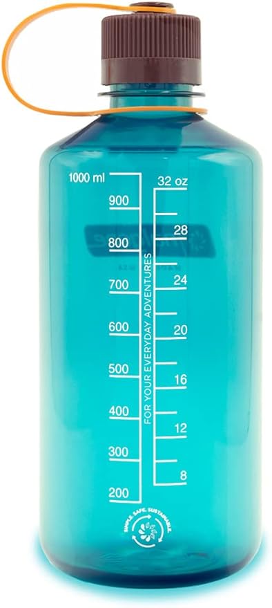 Nalgene Sustain Tritan BPA-Free Water Bottle Made with Material Derived from 50% Plastic Waste, 32 OZ, Narrow Mouth, Teal