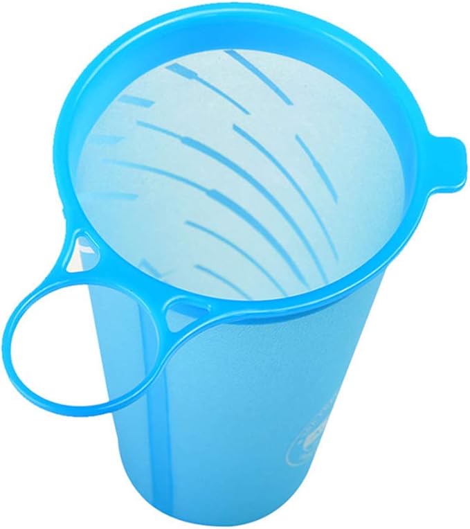 AONIJIE 2 Pcs Sports Collapsible Water Bottle BPA Free + 2 Pcs Replacement Straws Lid - TPU Soft Drink Water Kettle Foldable Flask for Hiking Bicycling Running Climbing (3 PCS 200ml Water Cup)