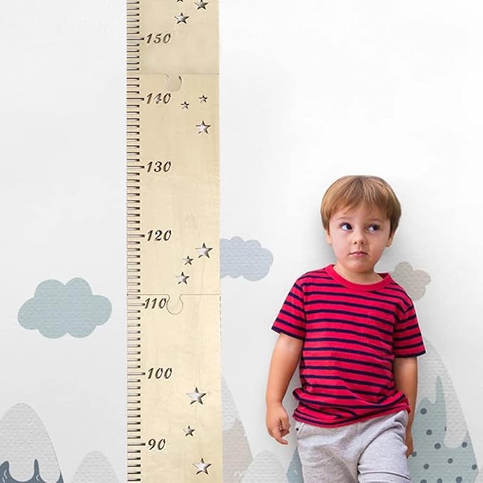 Wooden Wall Growth Chart, Kids Height Wall Chart Natural Schoolhouse Ruler, Kids Measuring Chart for Wall, Kids Nursery Wall Decor & Room Hanging Wall Decor(Wood)