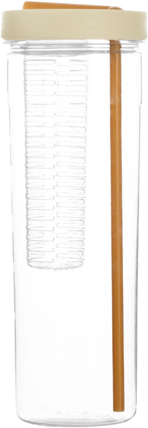 Keenso 700ml Drop Resistant Straw Water Bottle, PC Plastic Infuser Water Bottle with Leak Proof Seal, Large Capacity Straw Water Bottle Infuser Easy Hydration, for Outdoor Daily Sports