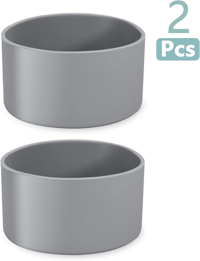 2 Pcs 3 Inch / 75mm Grey Water Bottle Boot, Silicone Tumbler Sleeve Water Bottle Bumper, Tumbler Accessories Water Bottle Bottom Protector for 20oz 30oz 40oz Tumbler Water Bottle
