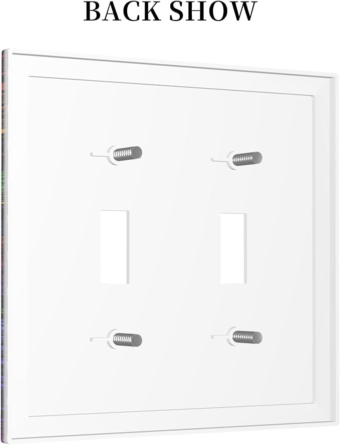 Multicolor Colors Sea Turtle Double Toggle Light Switch Covers 2 Gang Wall Plate Dual Decorative Switchplate Electrical Faceplate for Bathroom Country Kitchen Bedroom Decor, 4.9" x 5"