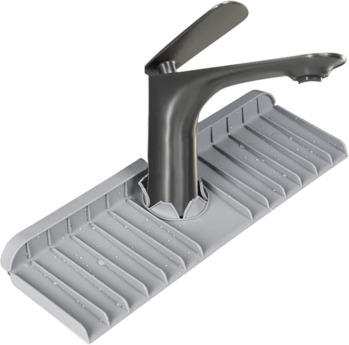 Kitchen Sink Splash Guard Silicone Faucet Mat, Bathroom Faucet Water Catcher Mat