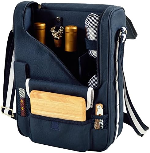 Picnic at Ascot Clemson University Tigers Licensed Deluxe Wine Carrier with Wine Glasses and Accessories for Two Assembled & Quality Approved in The USA