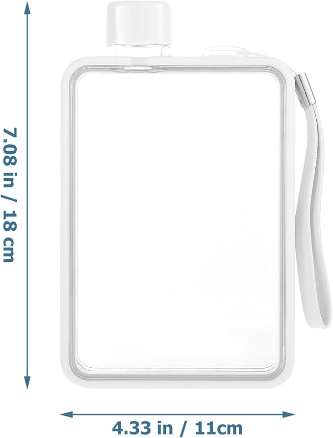 BESPORTBLE Flat Cup Travel Water Bottles Bulk Transparent Flat Bottle Water Flask Square Flat Water Bottle Drinking Clear Glass Water Bottles Water Carrier Milk Pc Fitness Clear Water White