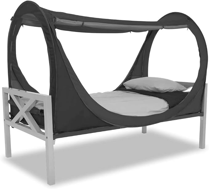 Privacy Pop up Eclipse Bed Tent Bed Drapes (Black, Twin)