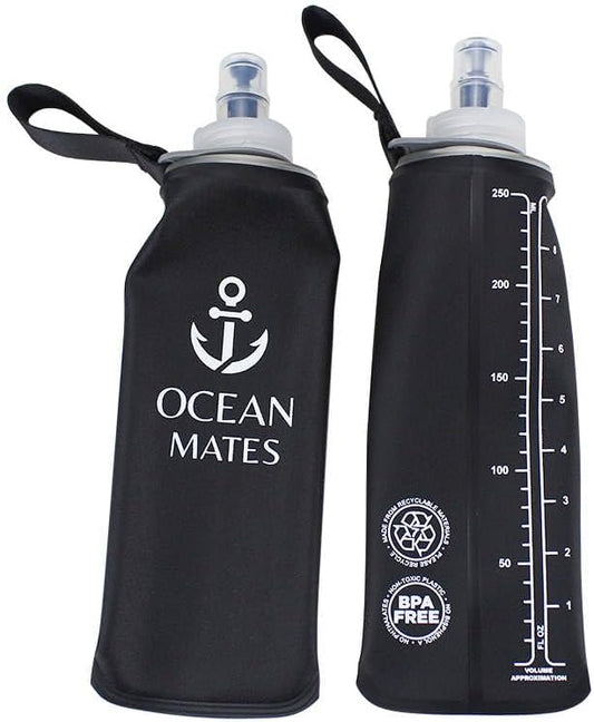 Running Water Bottle Handheld - 8.5 oz (250 ml) - Soft Flask Water Bottle for Running, Hiking, and Outdoor Activities - Folding Flask Water Bottle for Hydration Vests and Running Packs.