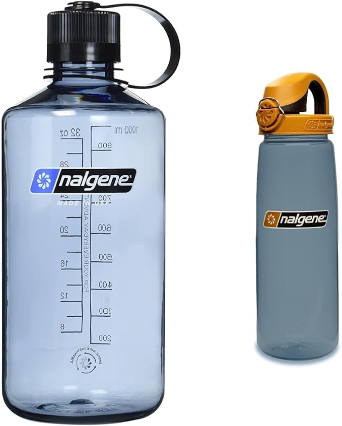 Nalgene Sustain BPA-Free Tritan Plastic Water Bottle for Travel and Camping, 32 oz Capacity, Gray