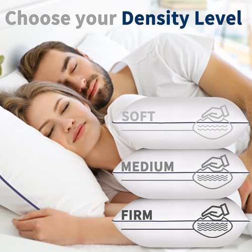 OPPOSY Bed Pillows for Sleeping 2Pack Medium Firm, Standard Size Set of 2, Cooling Pillows Hotel Quality with Premium Soft Down Alternative Fill for Back, Stomach or Side Sleepers（Pack of 2）