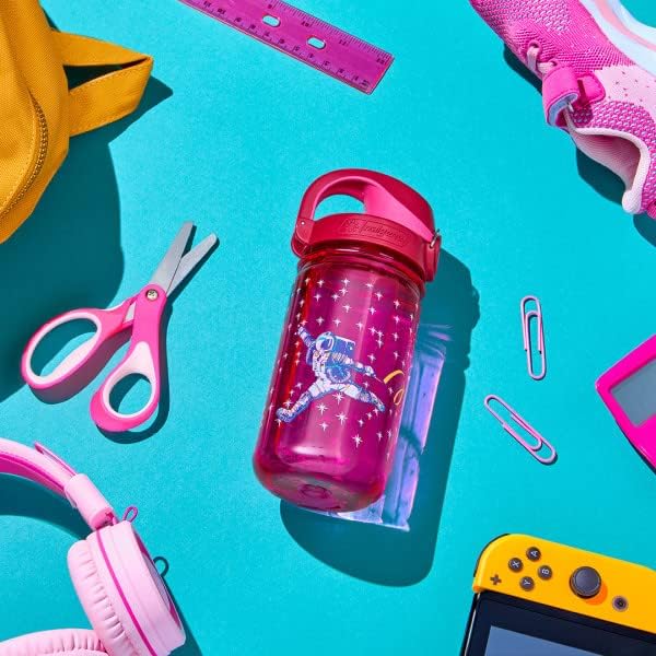 Nalgene Sustain Tritan BPA-Free Kids On The Fly Water Bottle Made with Material Derived from 50% Plastic Waste, Leak Proof, Durable, BPA Free, Carabiner Friendly, Reusable, 12 oz