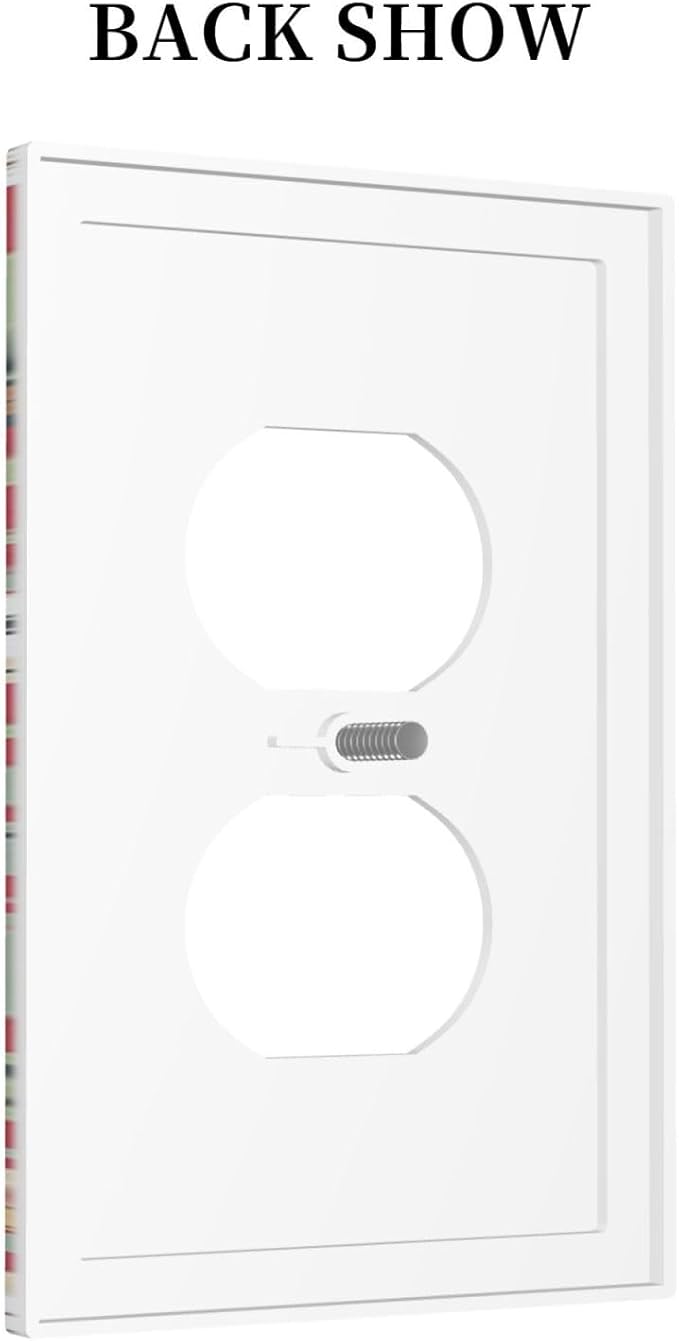 William Morris Strawberry Thief Botanical Red Green Single Duplex Wall Plate Covers Light Switch Cover 1 Gang Outlet Plate Decorative Switchplate Covers Electrical Faceplate for Country Bedroom Decor