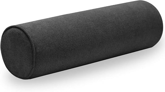 Cylinder Round Memory Foam Support Pillows 24X6 Cervical Neck Roll Pillow with Pillowcase Soft, Comfortable and Breathable for Sleeping, Chair, Car, Sofa，Travel Black