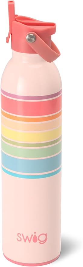 Swig Life 26oz Insulated Water Bottle with Straw & Flip + Sip Handle | Leak Proof, Dishwasher Safe, Cup Holder Friendly, Stainless Steel Water Bottle in Good Vibrations