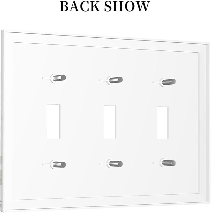 Green Eucalyptus Rustic Botanical Plant Leaves 3 Gang Boho Light Switch Covers Decorative Triple Toggle Wall Plate Electrical Faceplate Switchplate for Country Bathroom Bedroom Decor